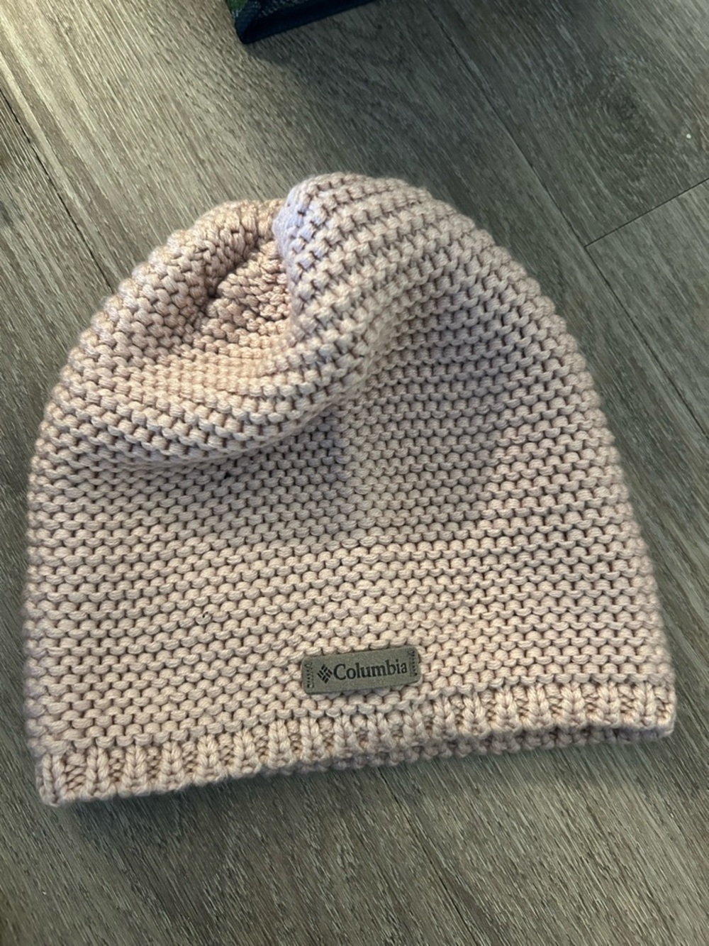 Columbia Light Pink Knit Slouch Beanie